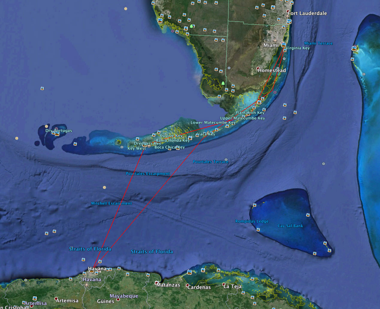 Destinations 29 miami beach key west havana little pine miami beach route
